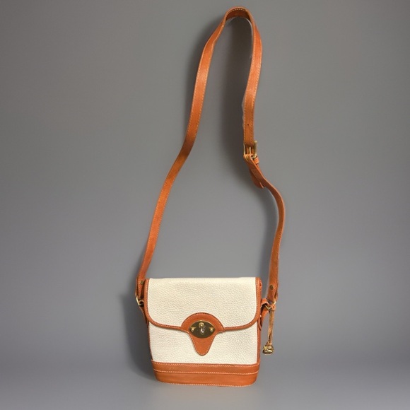 Dooney And Bourke White And Brown Crossbody Bag EUVC - Picture 2 of 16
